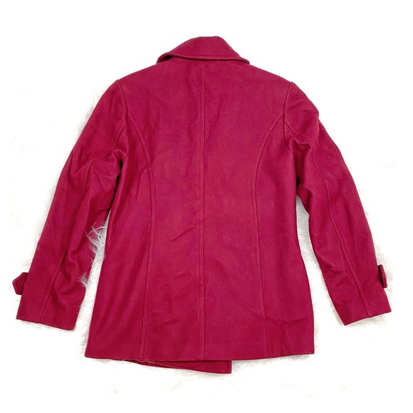GC Gallery Collection Red Classic Wool Double Breasted Peacoat Vtg Button Front - Picture 5 of 16